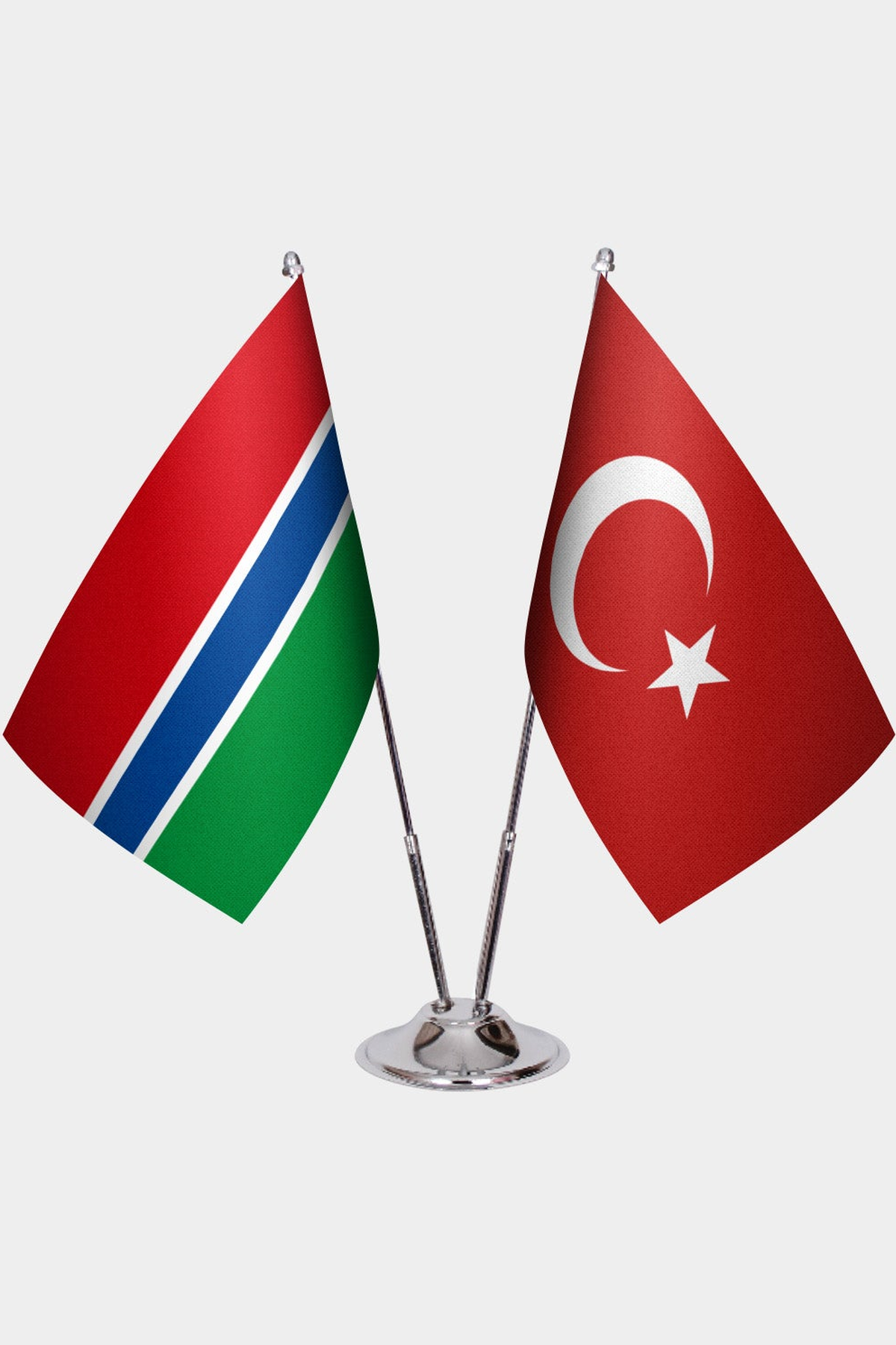 Gambiya ve Türkiye İkili Masa Bayrağı Seti