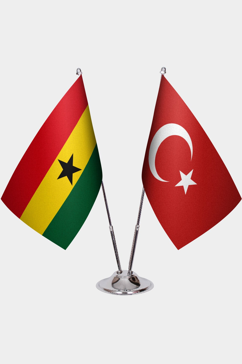 Gana ve Türkiye İkili Masa Bayrağı Seti