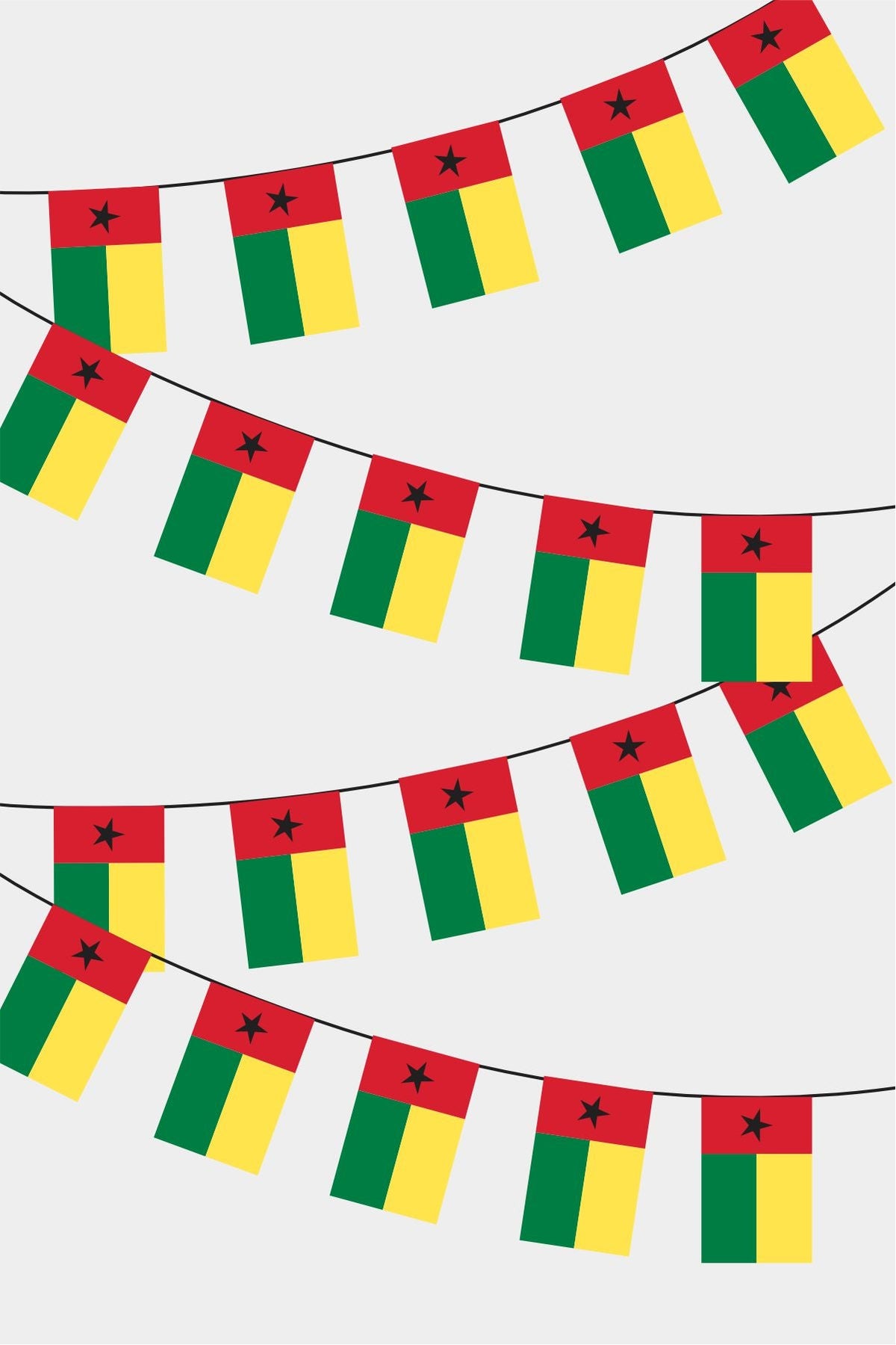 Gine-Bissau Dikdörtgen Süsleme Bayrak