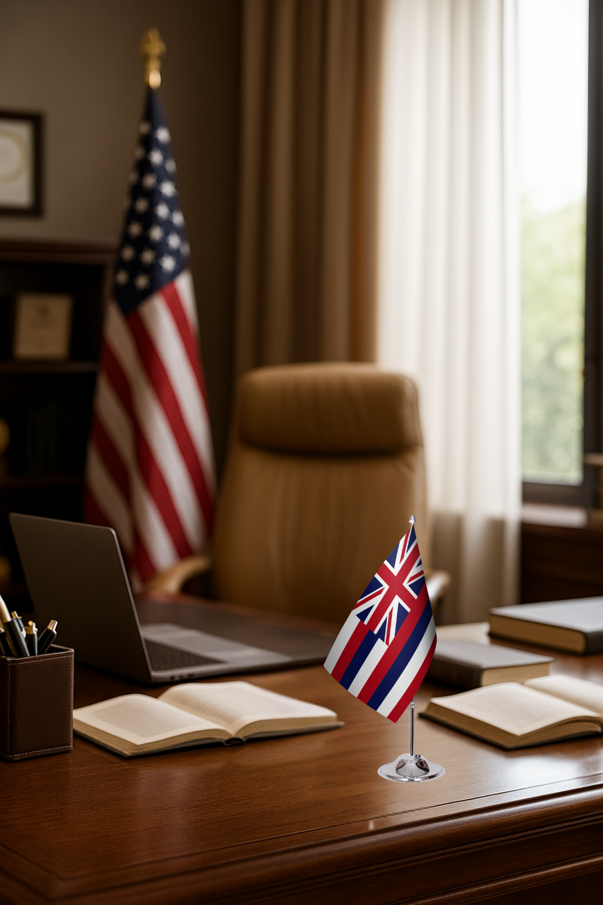 Hawaii Eyalet Masa Bayrağı detay görünümü