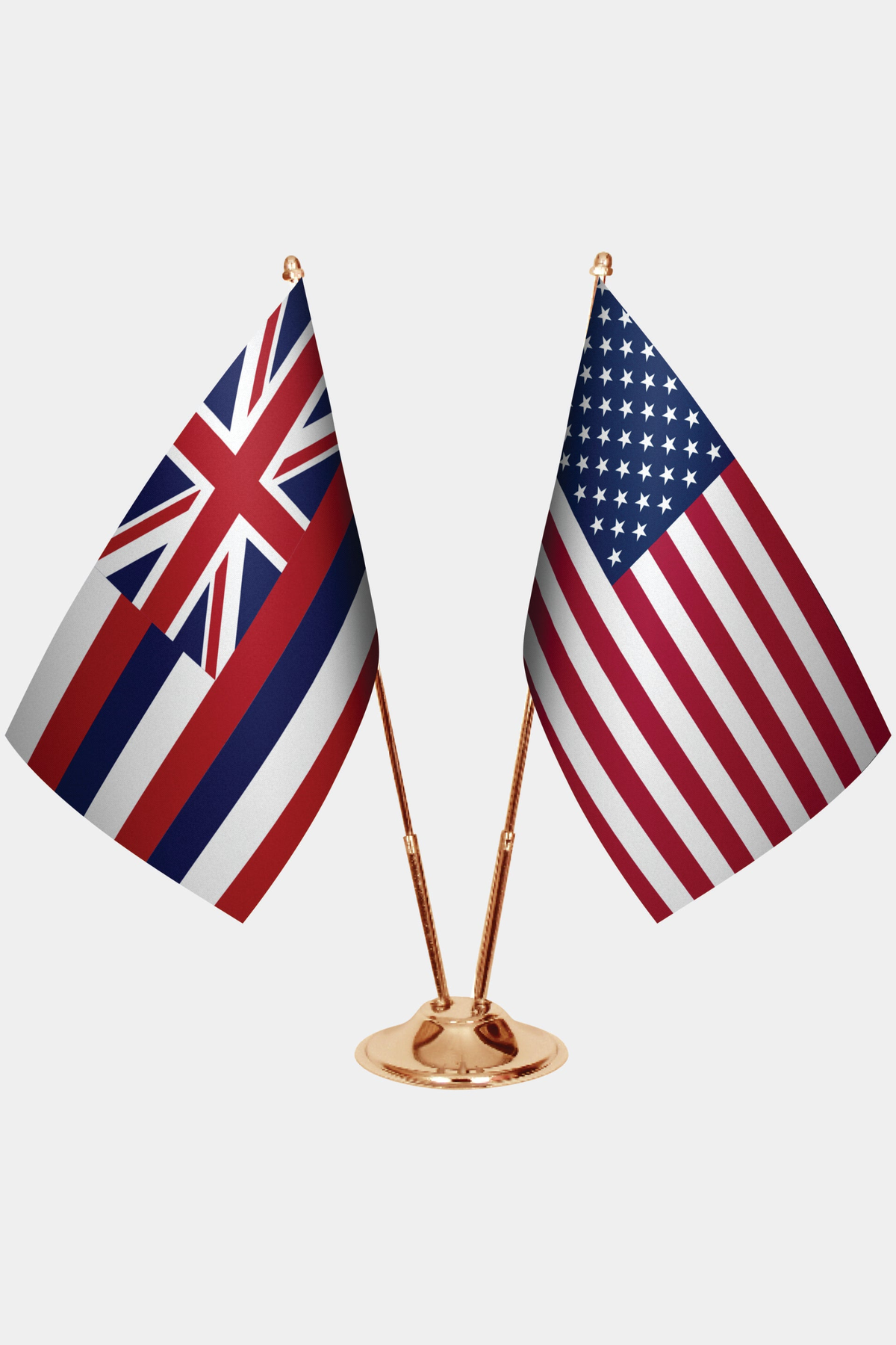 Hawaii ve ABD İkili Masa Bayrağı Seti yakın çekim