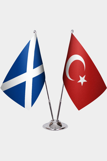 İskoçya ve Türkiye İkili Masa Bayrağı Seti