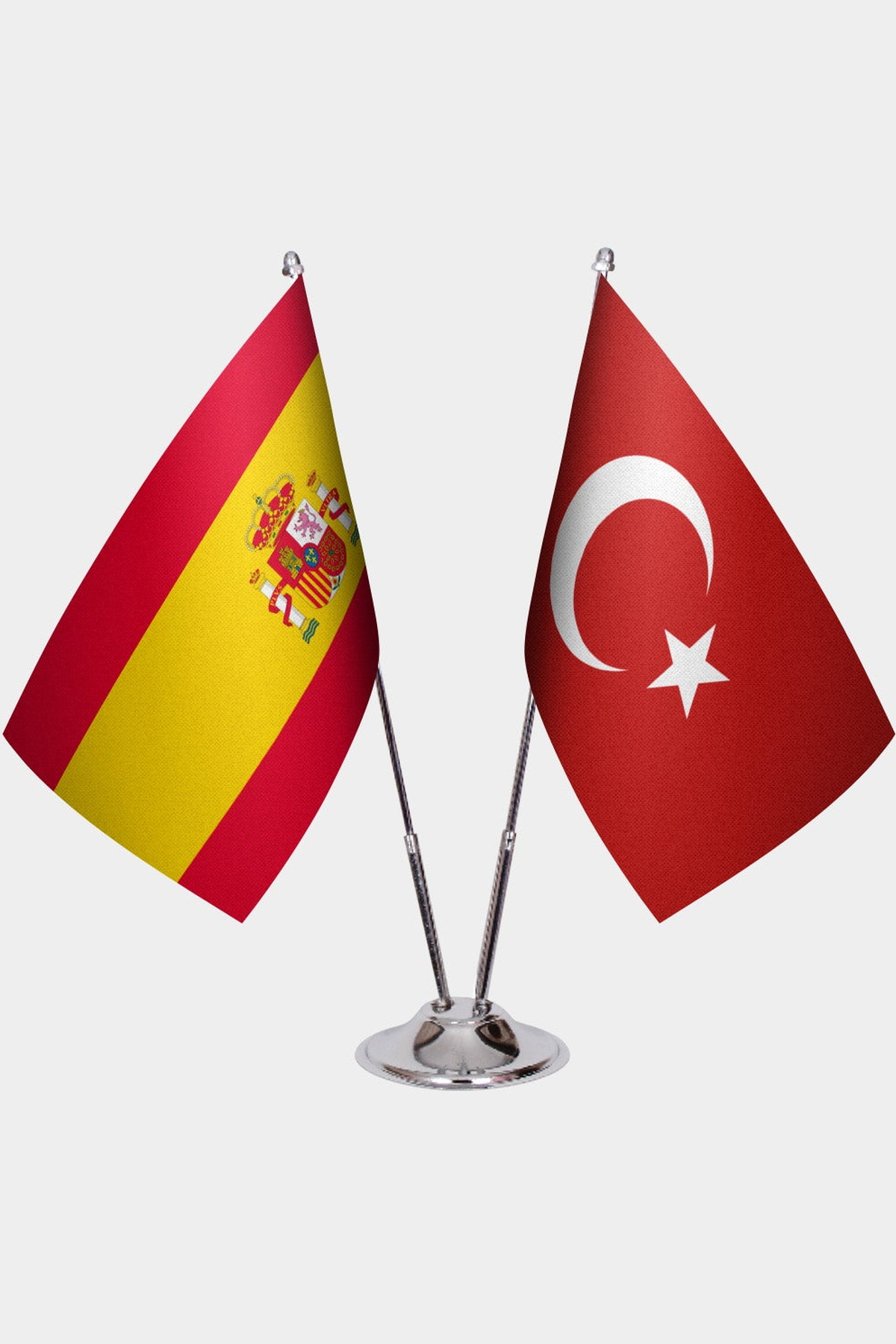 İspanya ve Türkiye İkili Masa Bayrağı Seti