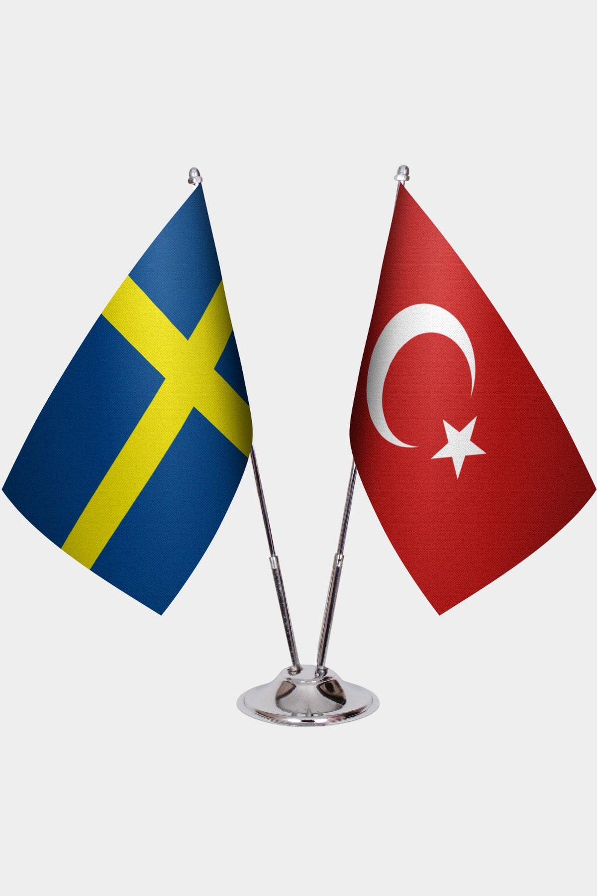 İsveç ve Türkiye İkili Masa Bayrağı Seti