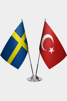 İsveç ve Türkiye İkili Masa Bayrağı Seti