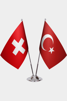 İsviçre ve Türkiye İkili Masa Bayrağı Seti