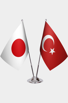 Japonya ve Türkiye İkili Masa Bayrağı Seti