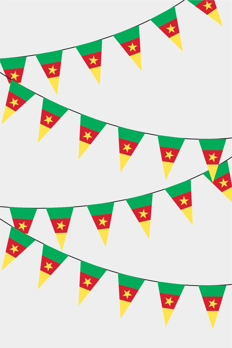 Kamerun Üçgen Süsleme Bayrak