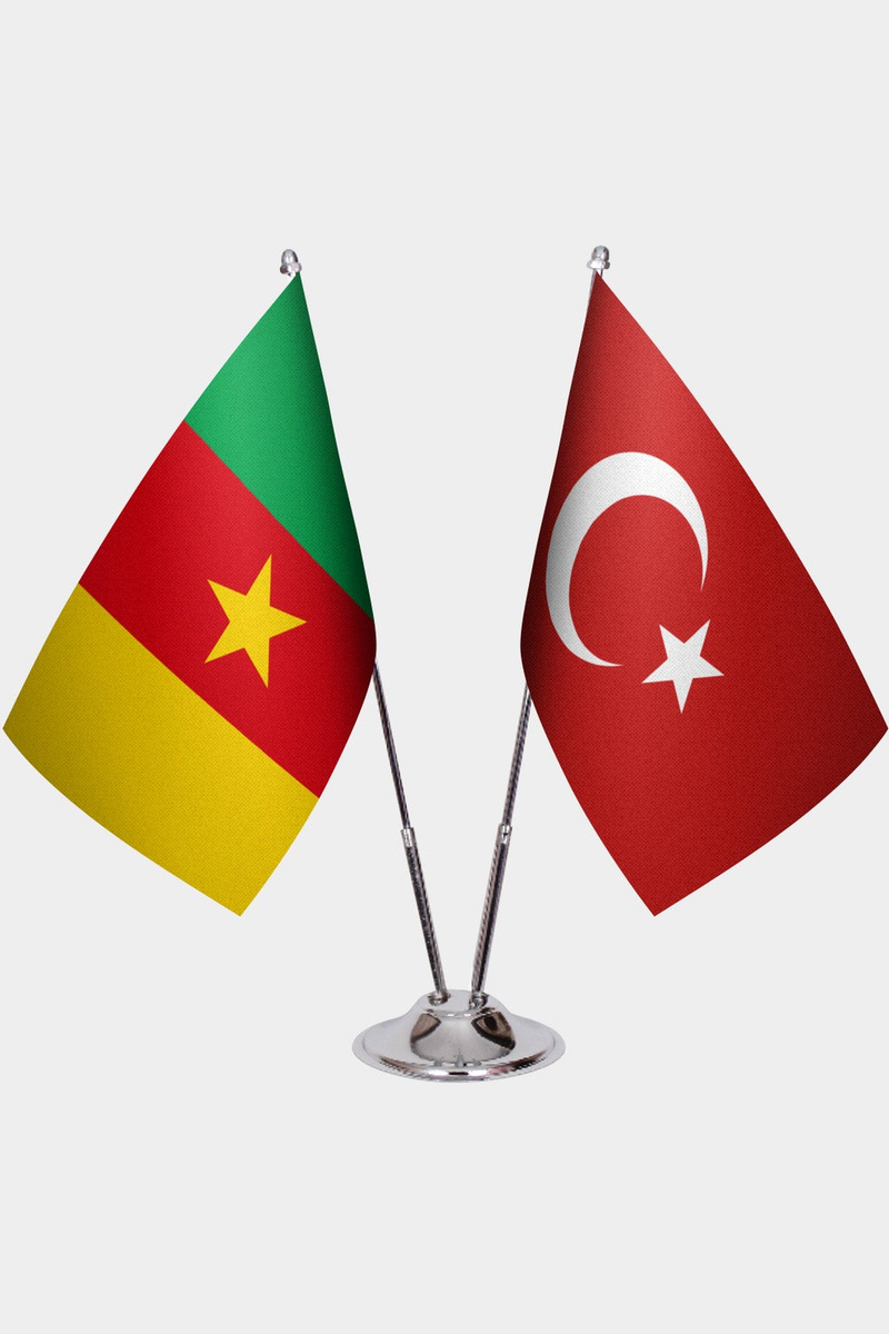 Kamerun ve Türkiye İkili Masa Bayrağı Seti