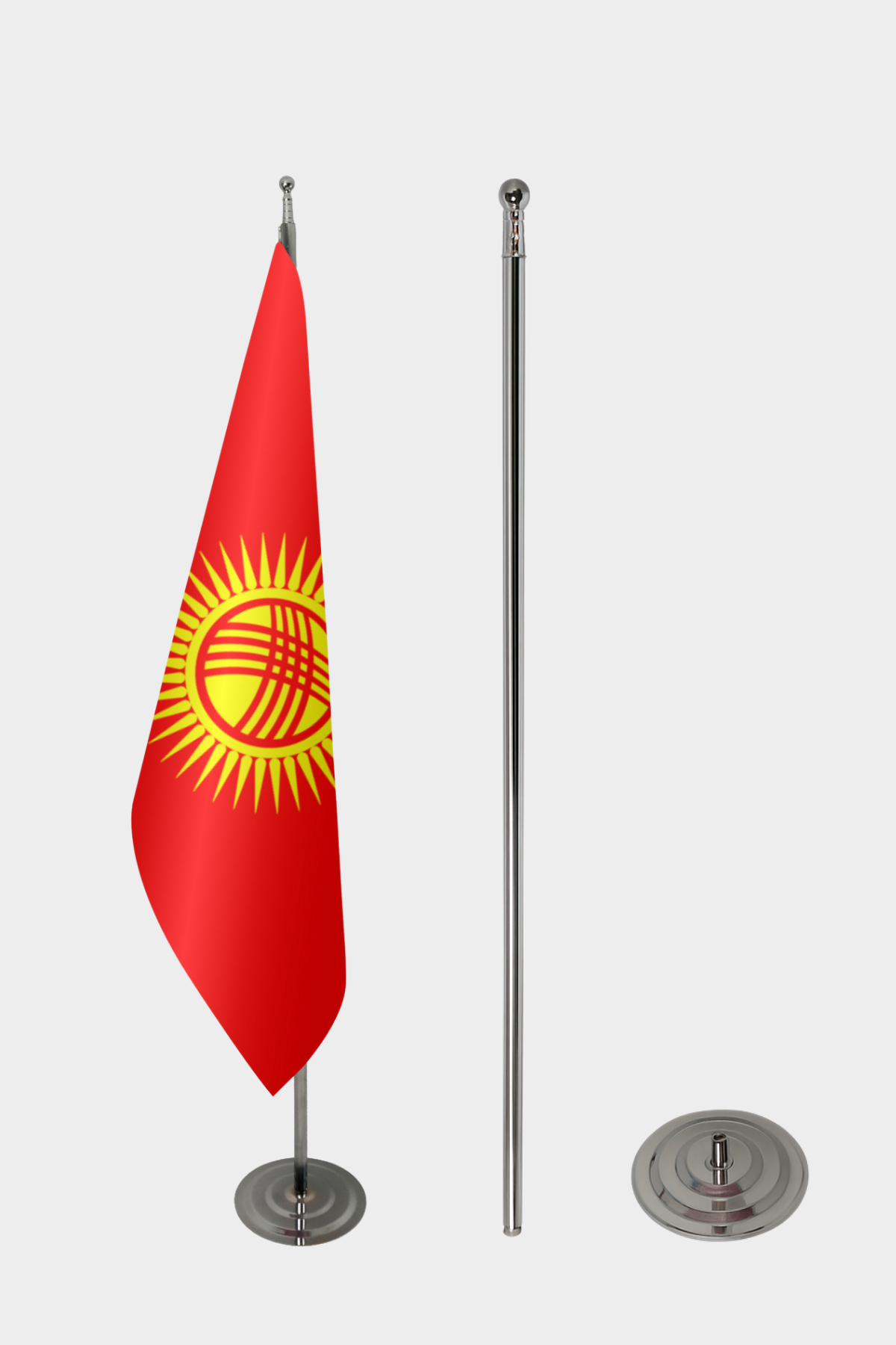 Kırgızistan Makam Bayrağı Seti yakın çekim