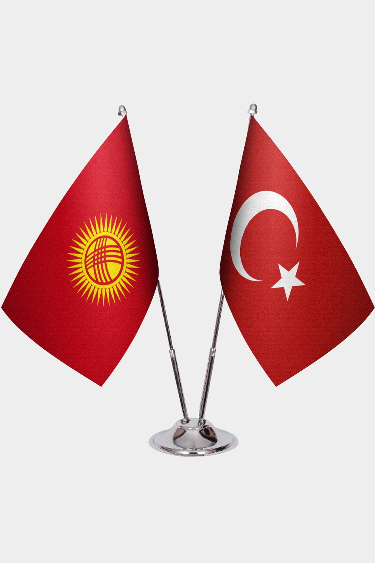 Kırgızistan ve Türkiye İkili Masa Bayrağı Seti