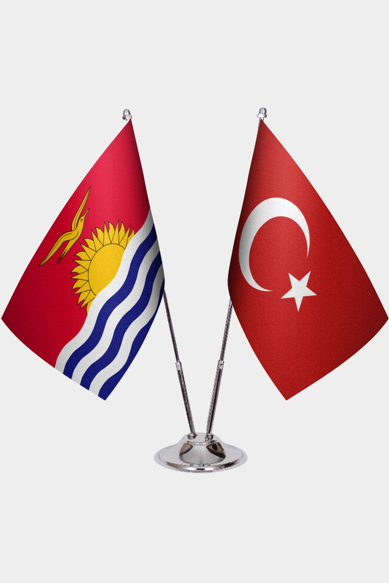 Kiribati ve Türkiye İkili Masa Bayrağı Seti