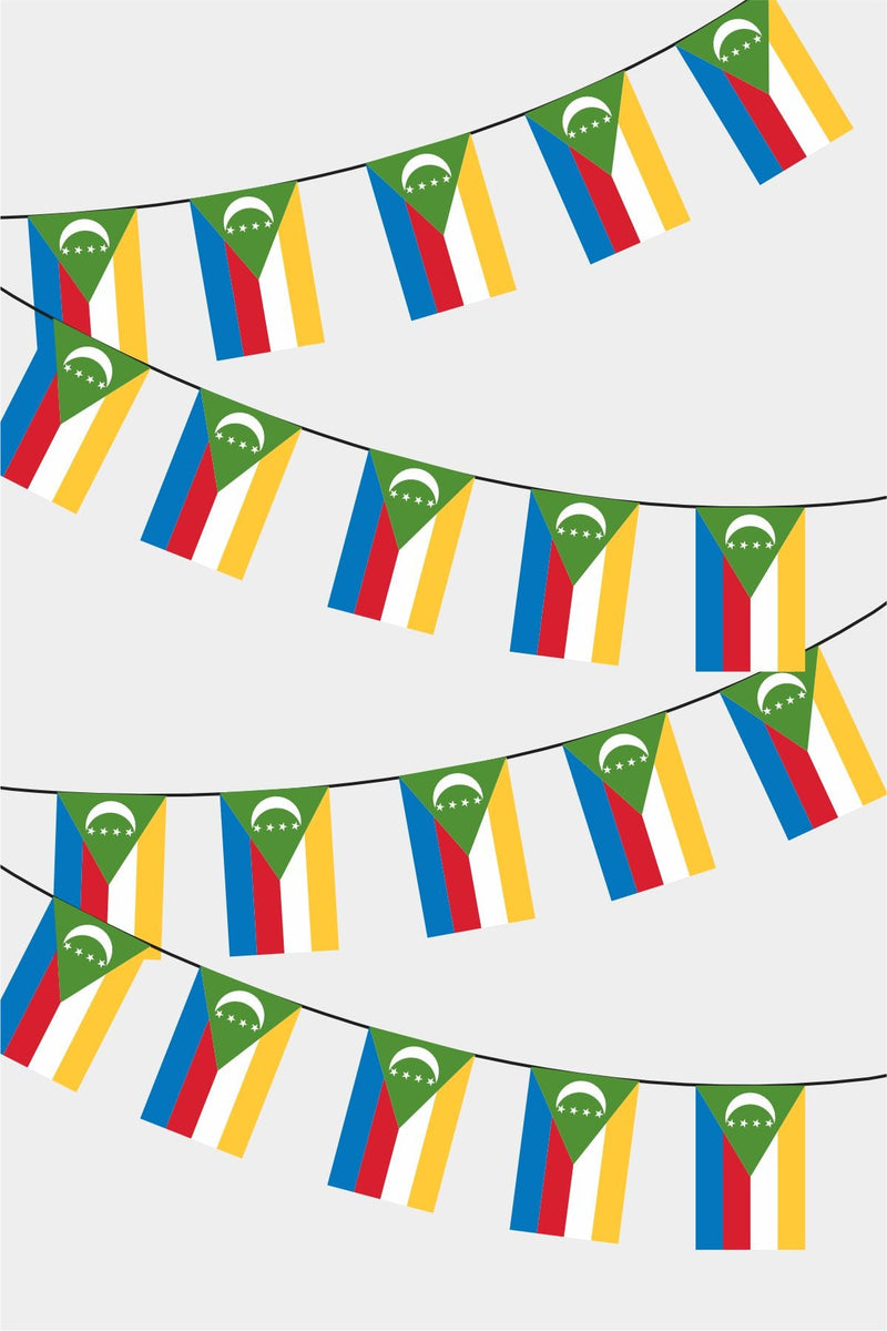 Komorlar Dikdörtgen Süsleme Bayrak