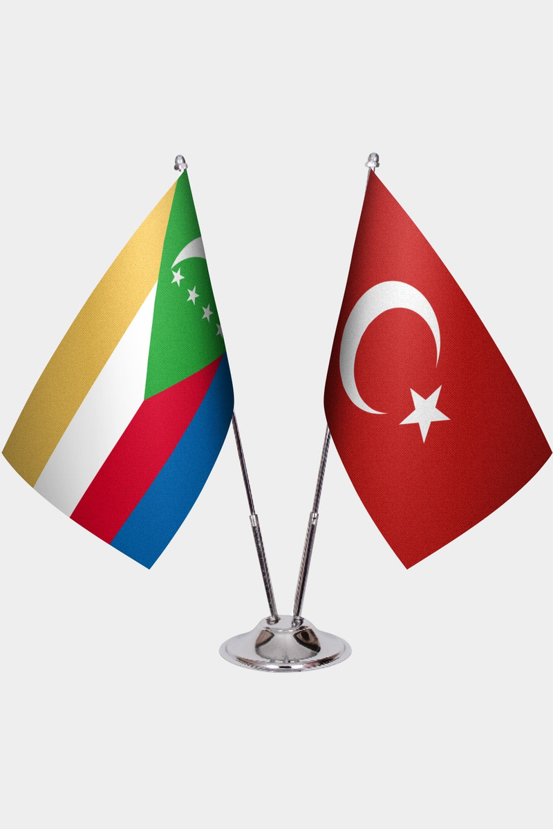 Komorlar ve Türkiye İkili Masa Bayrağı Seti