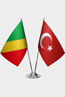 Kongo Cumhuriyeti ve Türkiye İkili Masa Bayrağı Seti