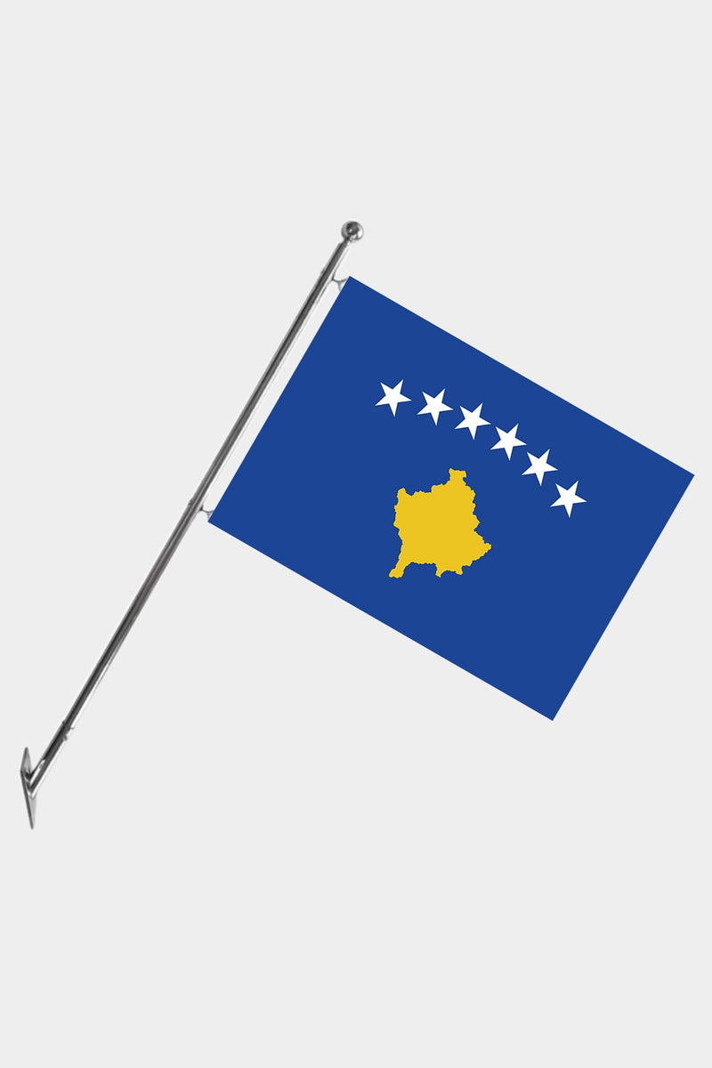 Kosova Teleskopik Duvar Bayrağı Seti