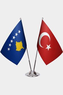 Kosova ve Türkiye İkili Masa Bayrağı Seti