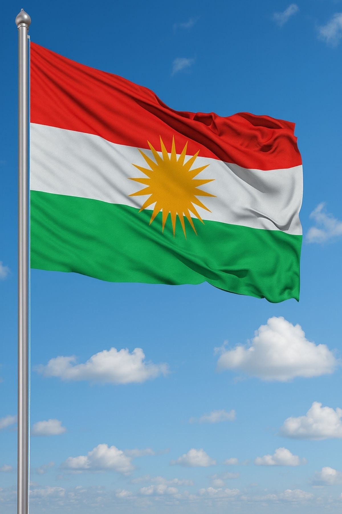 Kuzey Irak Bayrağı yakın çekim