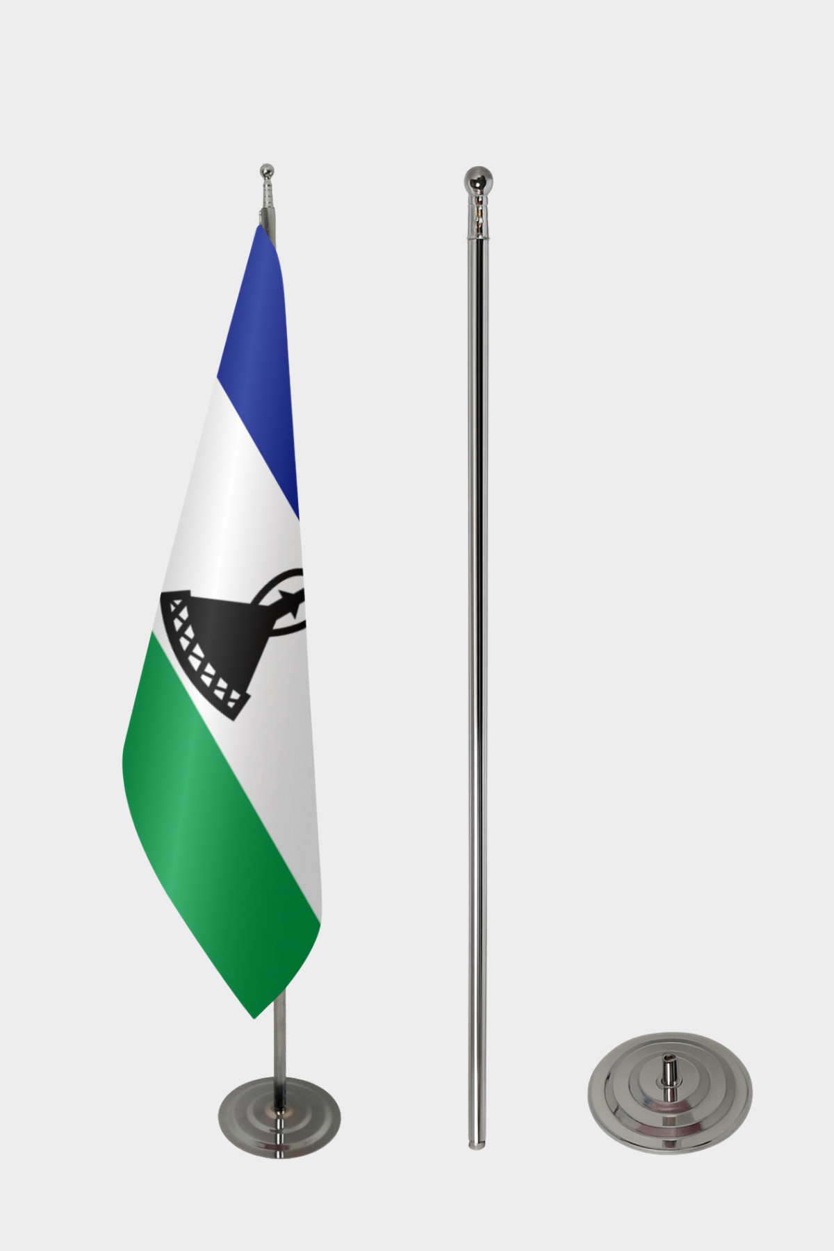 Lesotho Makam Bayrağı Seti yakın çekim