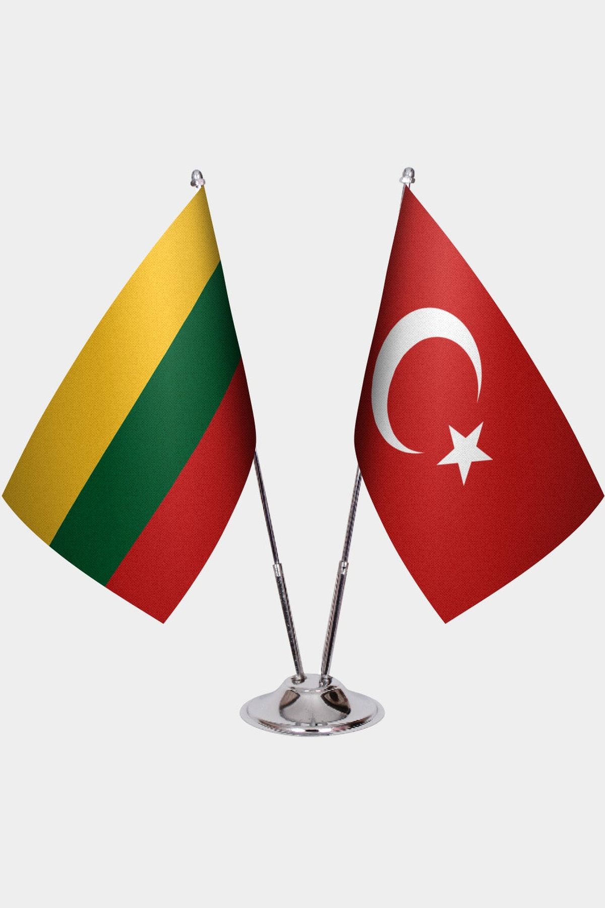 Litvanya ve Türkiye İkili Masa Bayrağı Seti