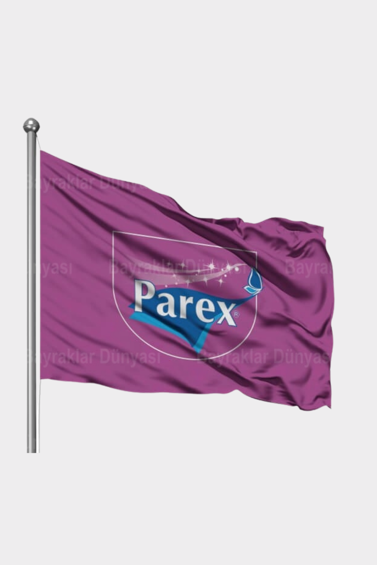 Logo Baskılı Gönder Bayrağı farklı açıdan görünüm