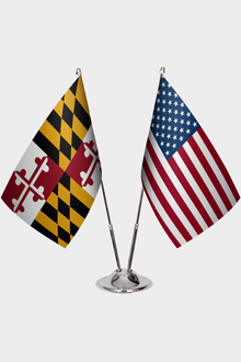 Maryland ve ABD İkili Masa Bayrağı Seti