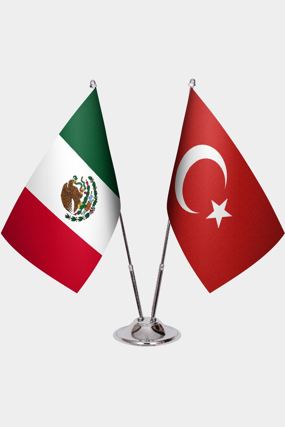Meksika ve Türkiye İkili Masa Bayrağı Seti
