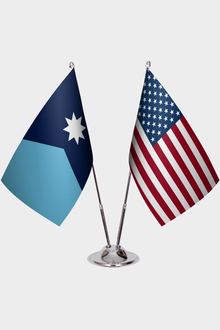 Minnesota ve ABD İkili Masa Bayrağı Seti