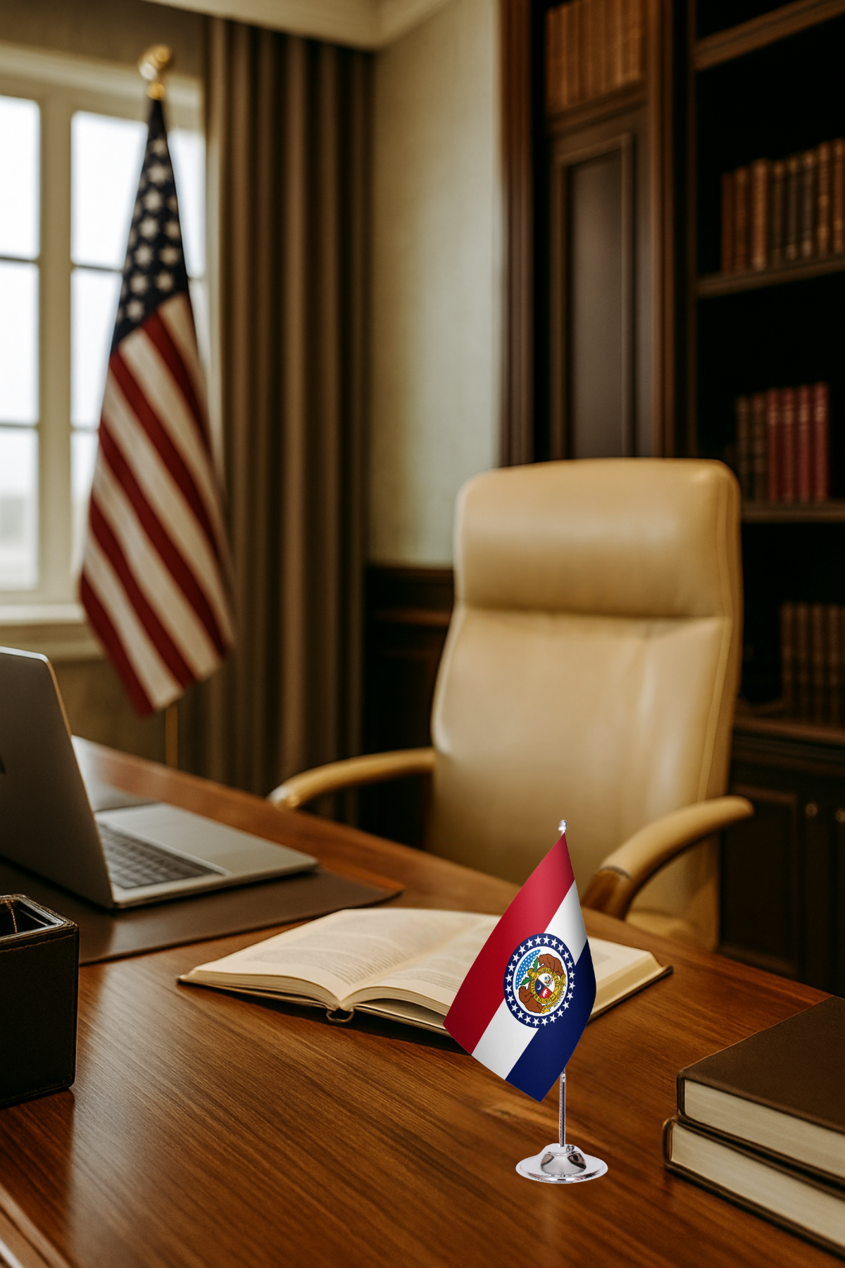 Missouri Eyalet Masa Bayrağı detay görünümü