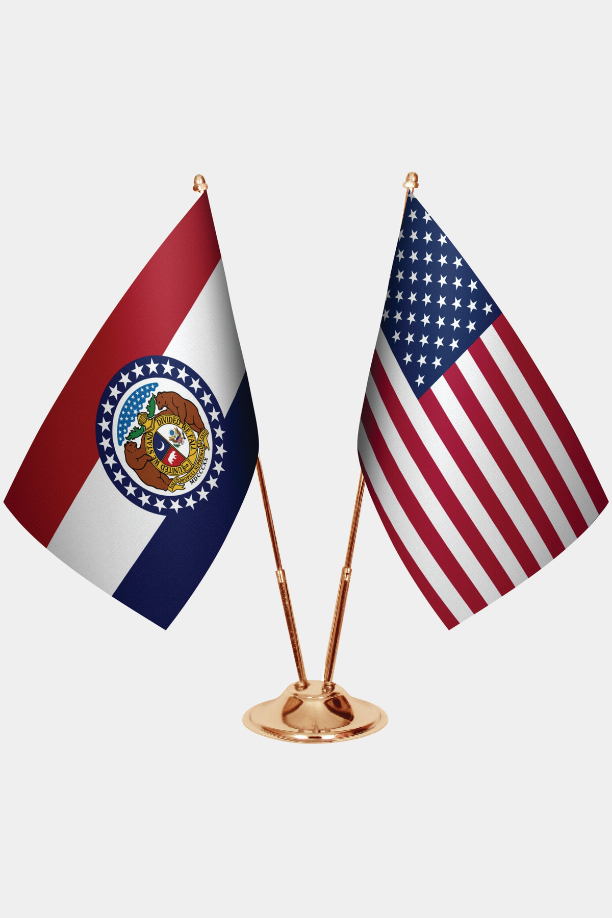 Missouri ve ABD İkili Masa Bayrağı Seti yakın çekim