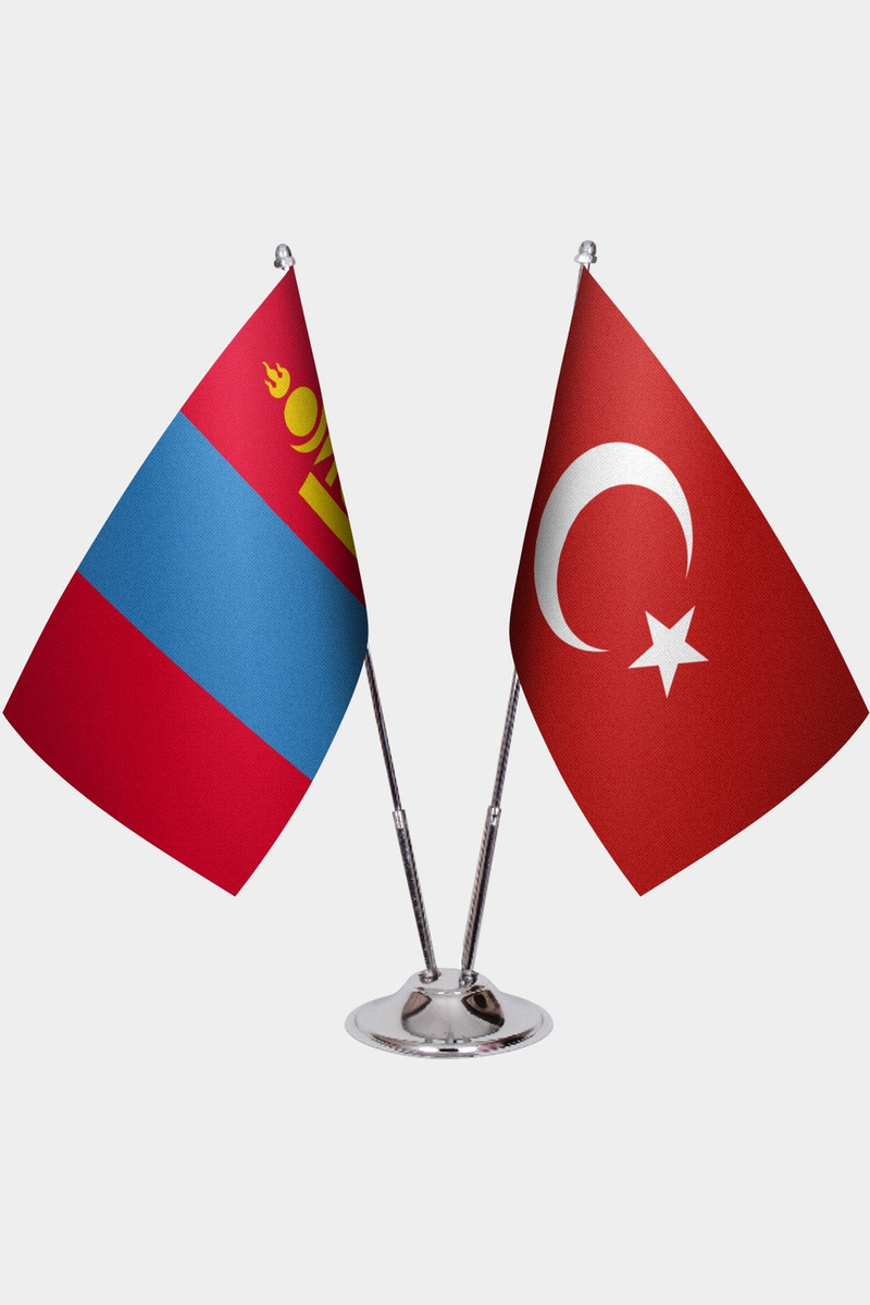 Moğolistan ve Türkiye İkili Masa Bayrağı Seti