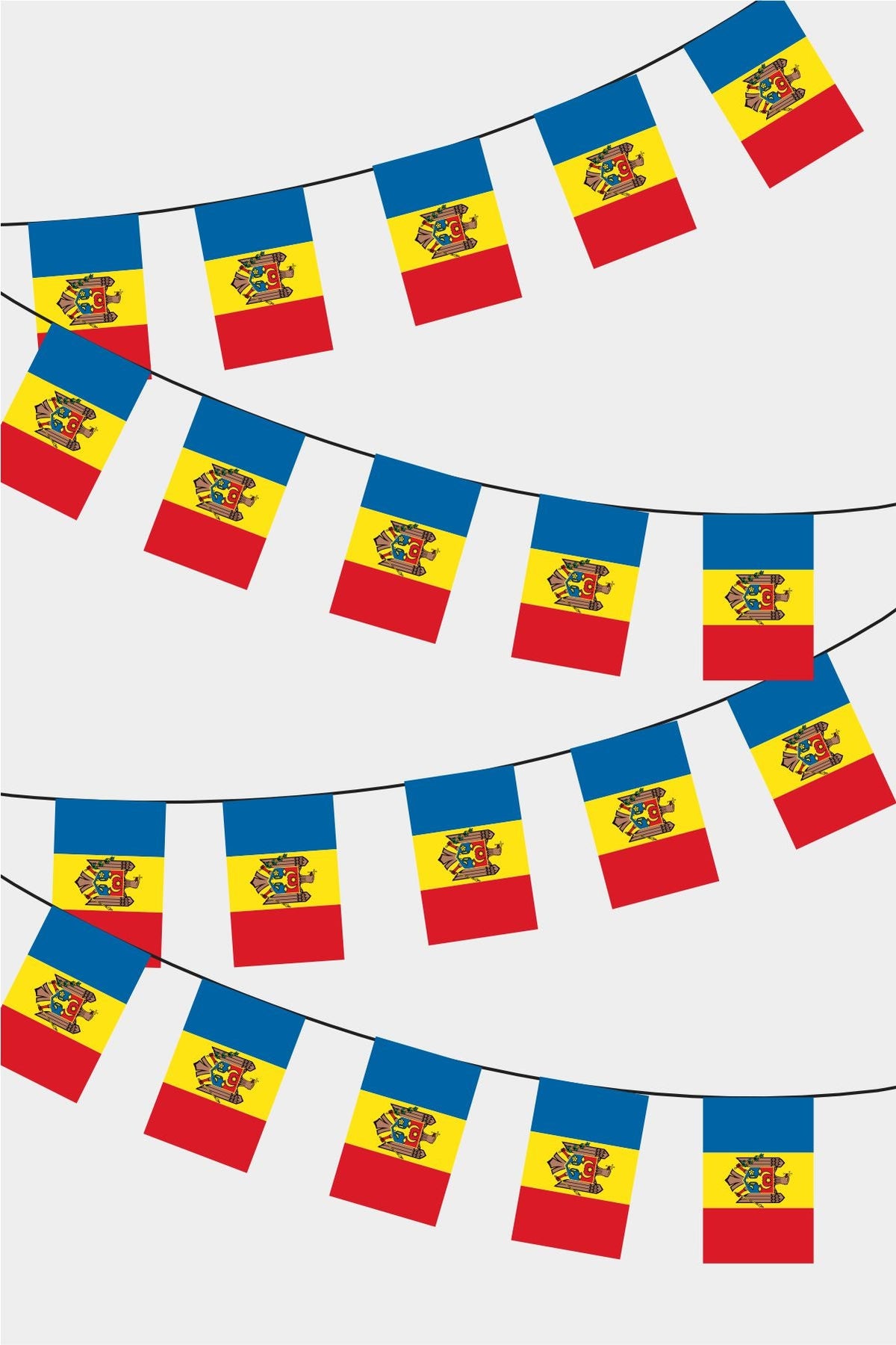 Moldova Dikdörtgen Süsleme Bayrak