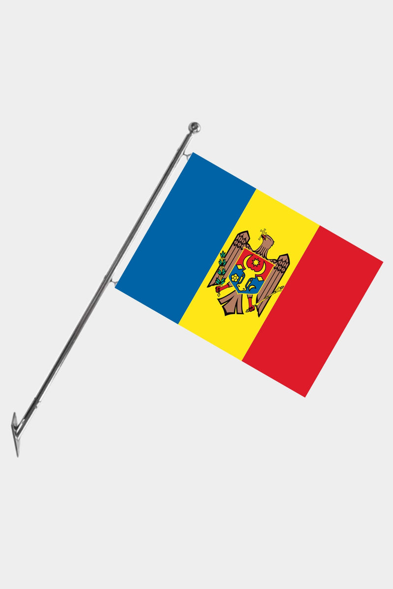 Moldova Teleskopik Duvar Bayrağı Seti