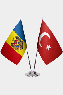 Moldova ve Türkiye İkili Masa Bayrağı Seti