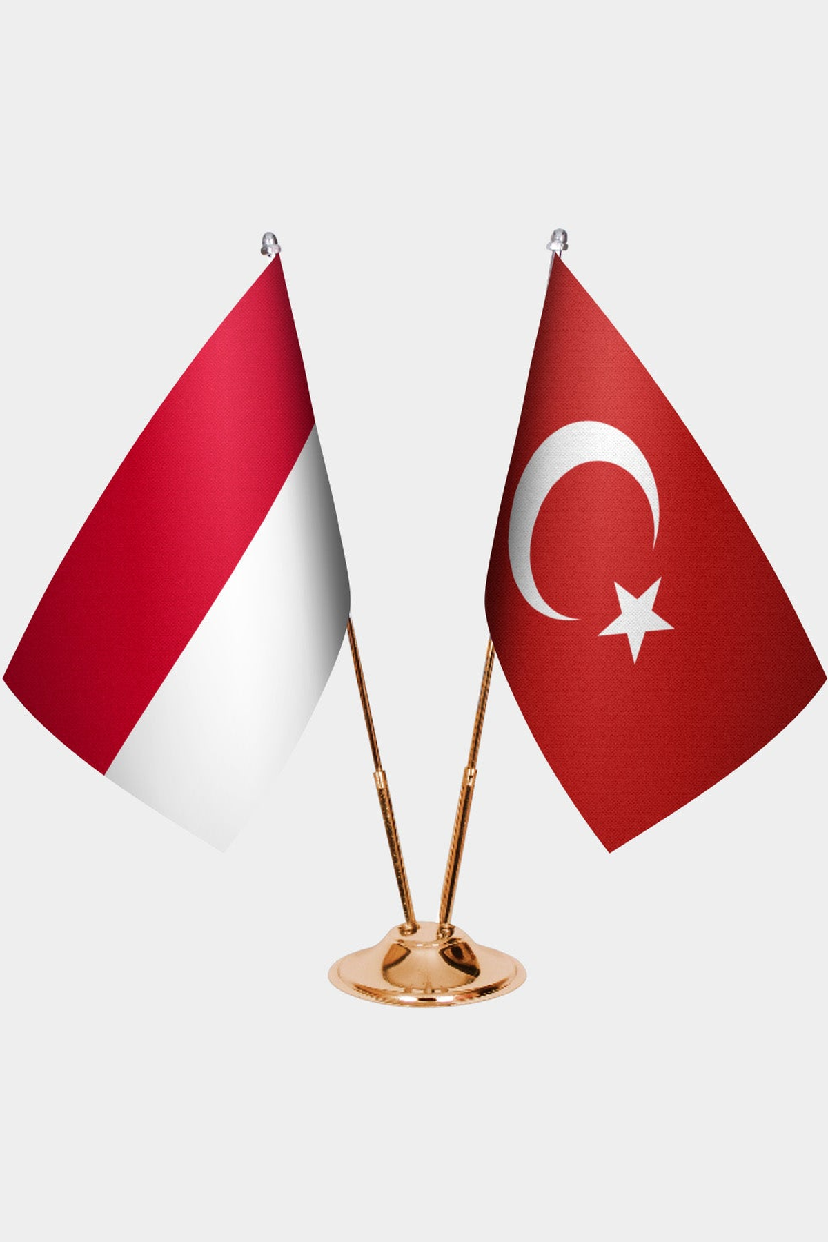 Monako ve Türkiye İkili Masa Bayrağı Seti kurulum görünümü