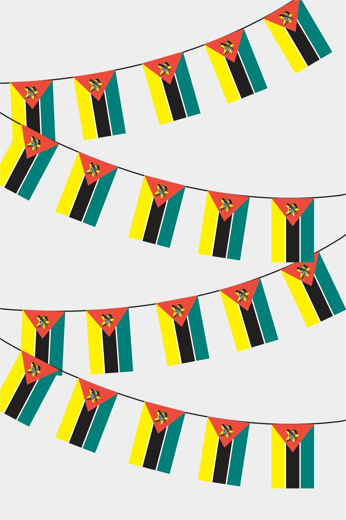 Mozambik Dikdörtgen Süsleme Bayrak