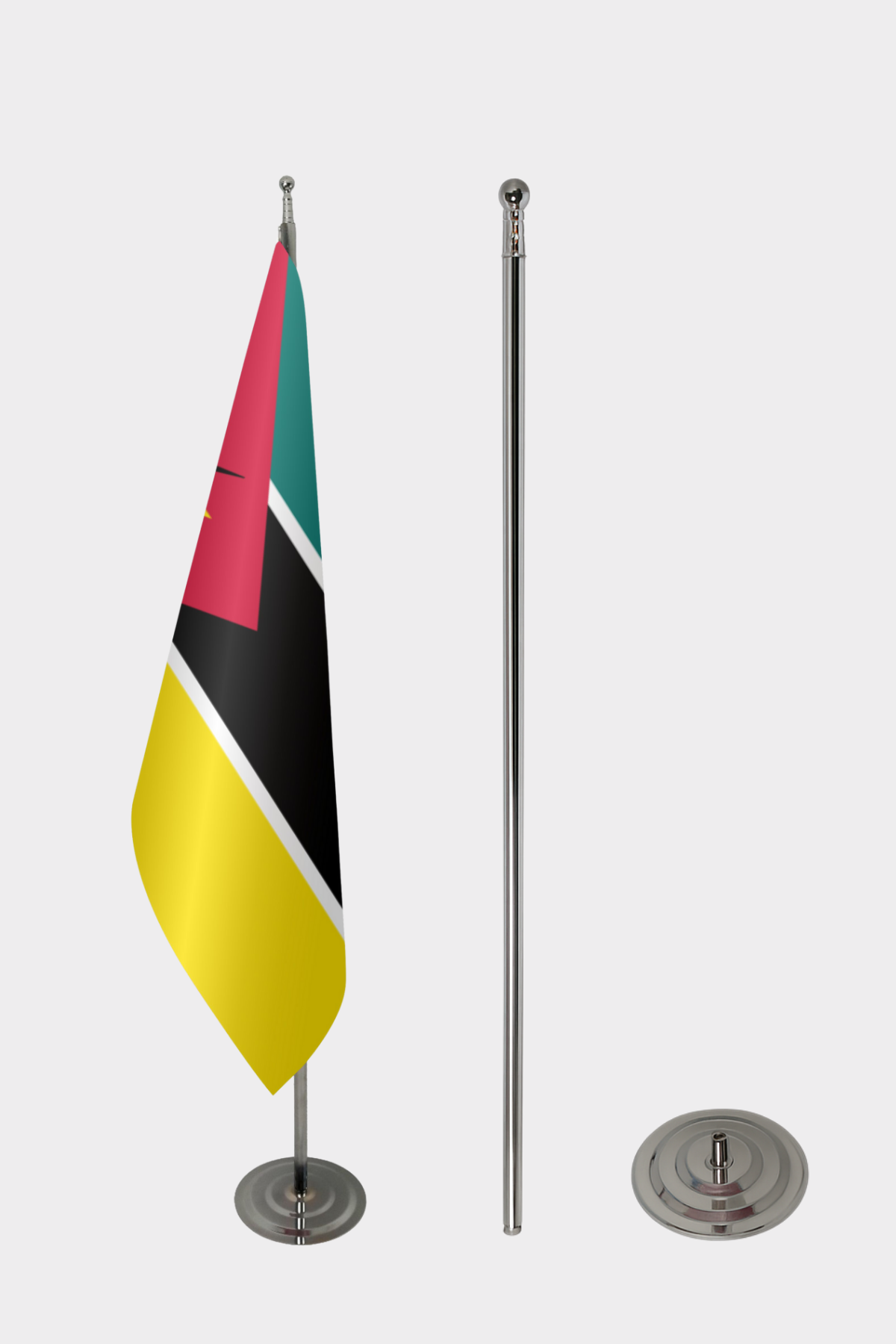 Mozambik Makam Bayrağı Seti yakın çekim