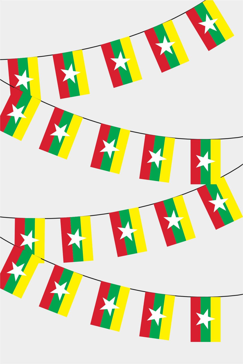 Myanmar Dikdörtgen Süsleme Bayrak
