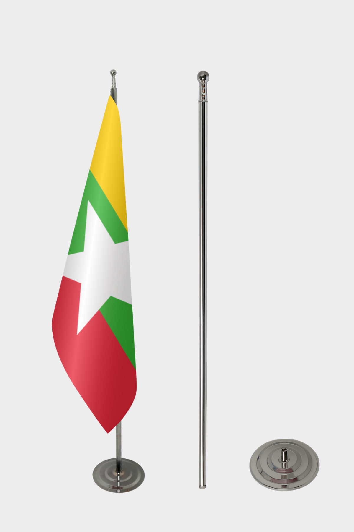 Myanmar Makam Bayrağı Seti yakın çekim