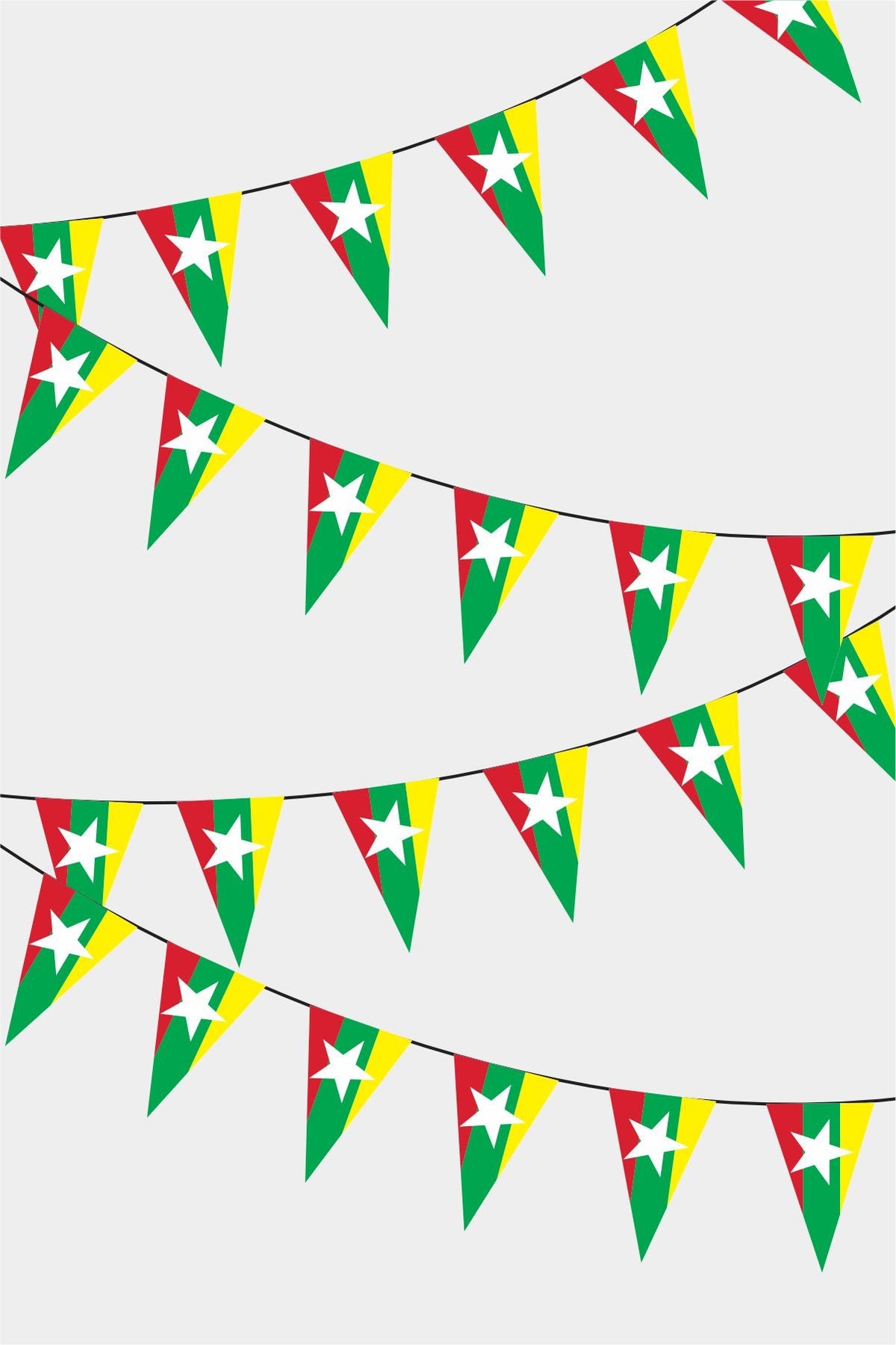 Myanmar Üçgen Süsleme Bayrak