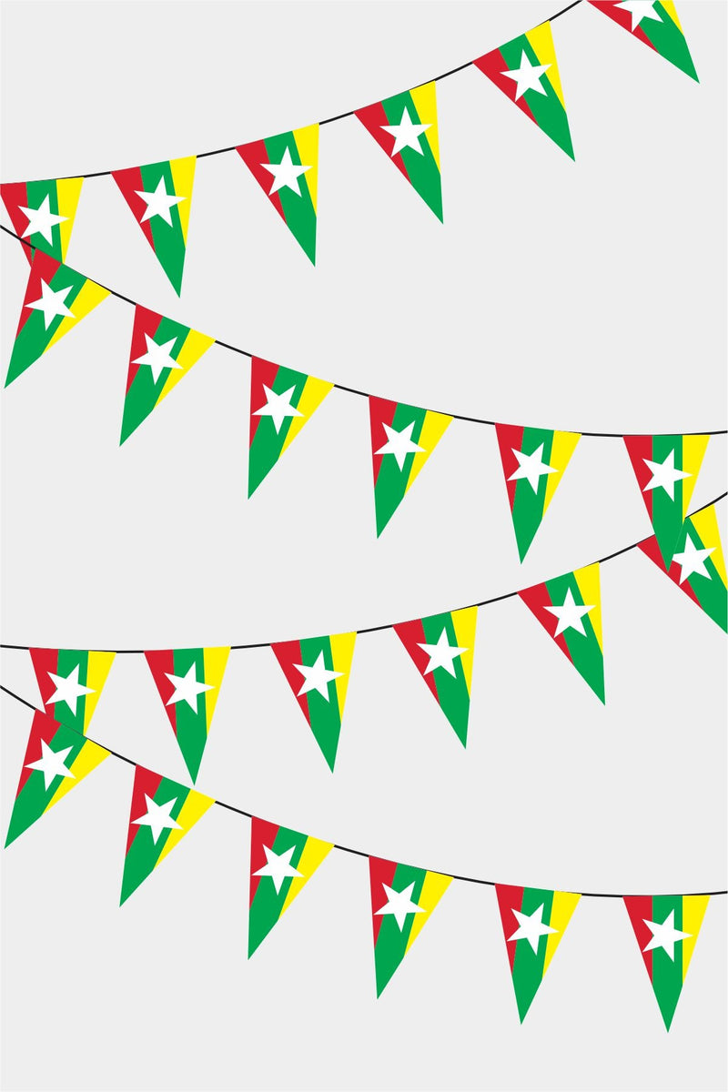 Myanmar Üçgen Süsleme Bayrak