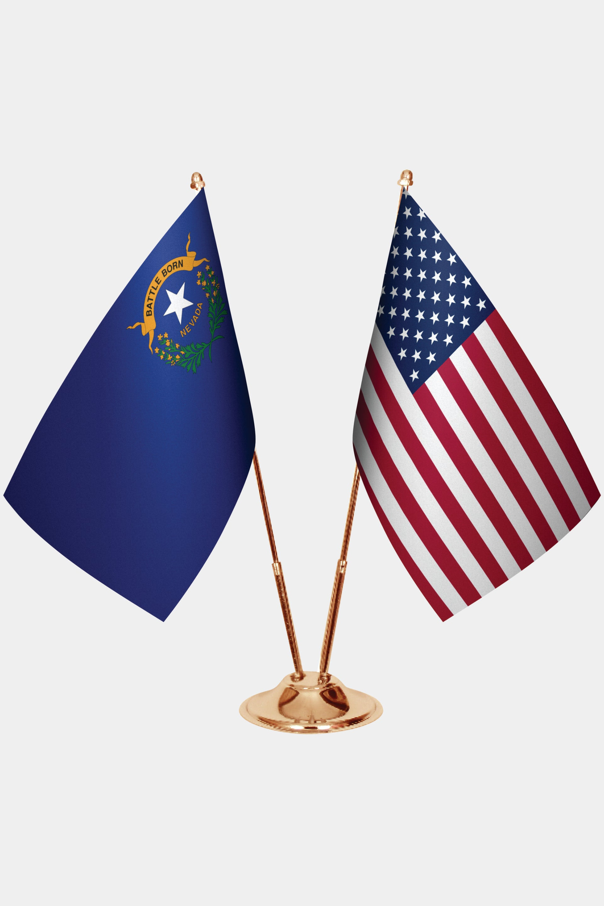 Nevada ve ABD İkili Masa Bayrağı Seti yakın çekim