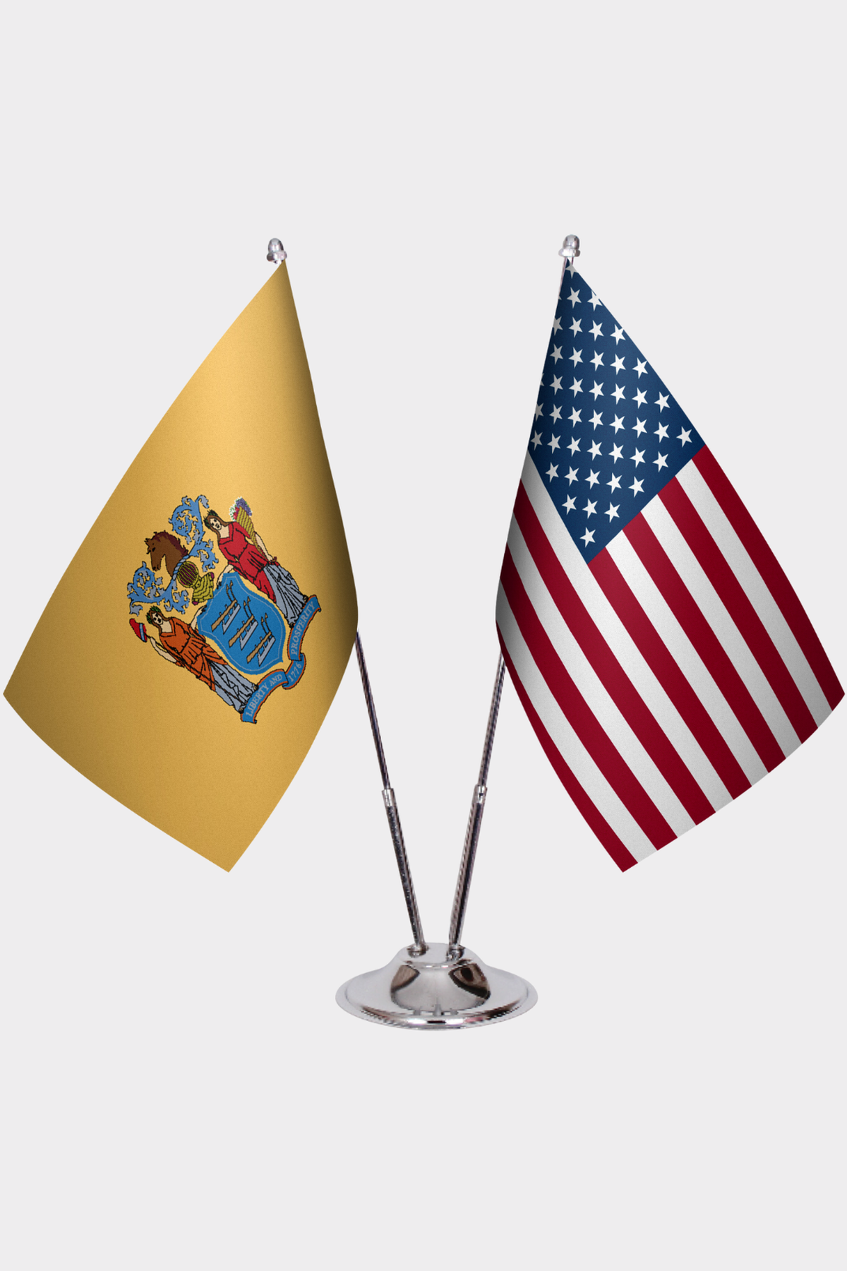 New Jersey ve ABD İkili Masa Bayrağı Seti