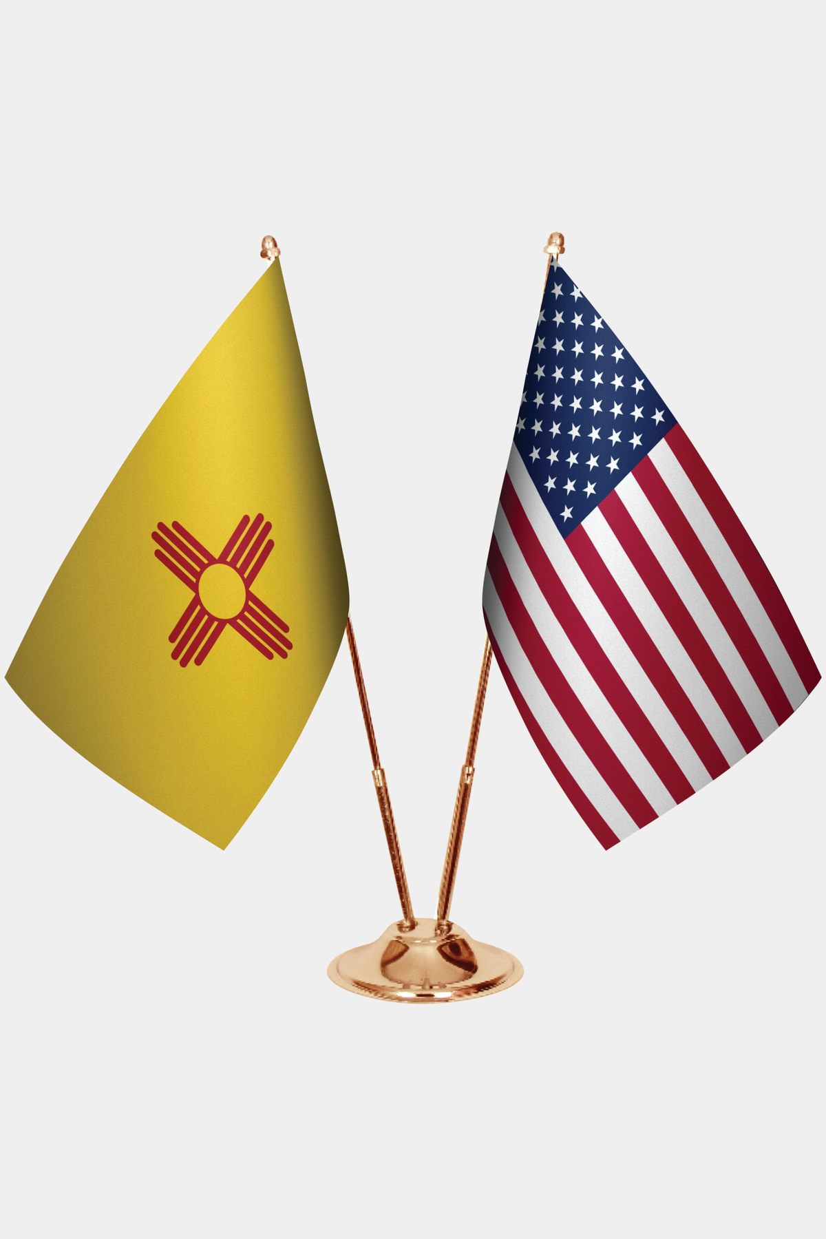New Mexico ve ABD İkili Masa Bayrağı Seti yakın çekim