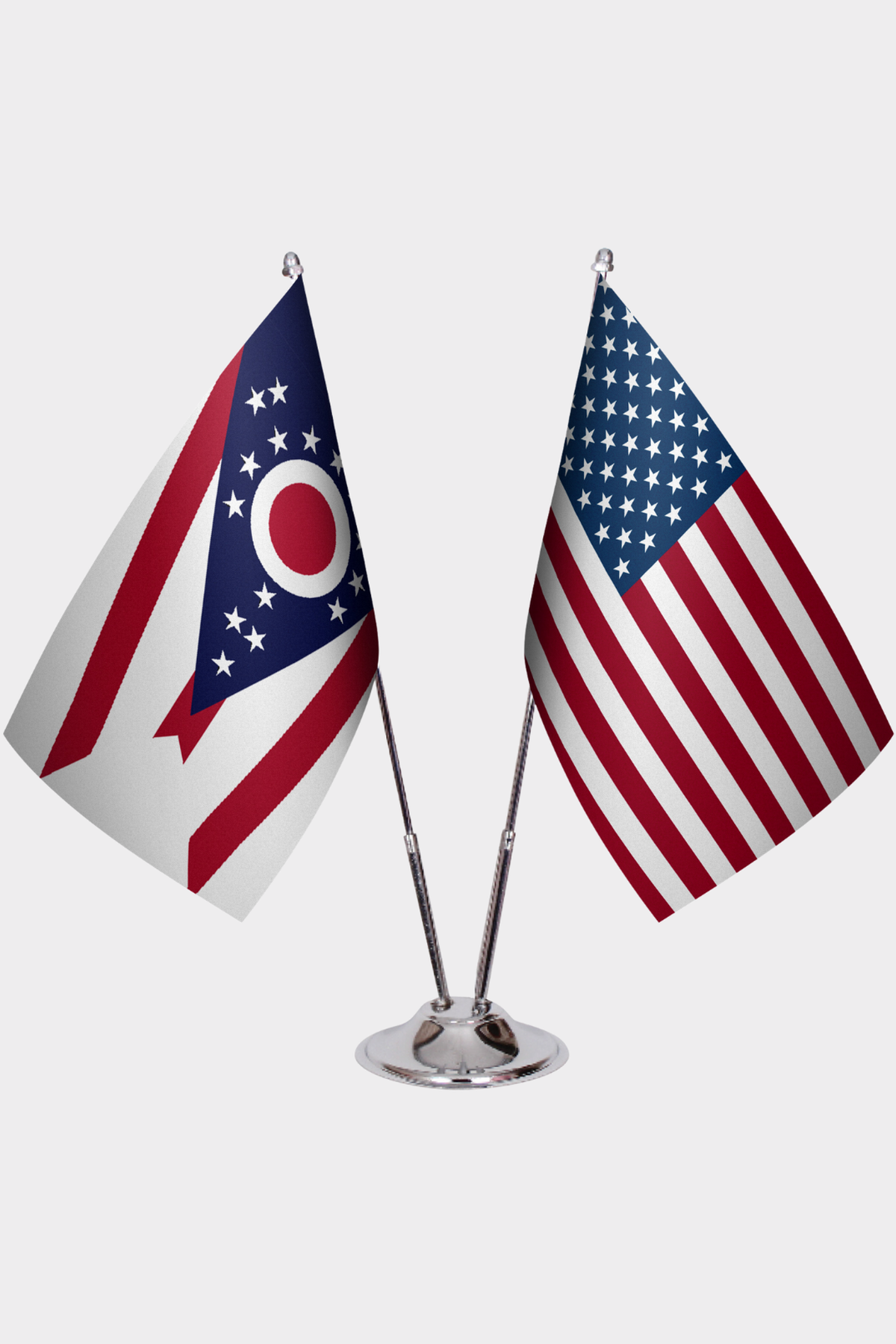 Ohio ve ABD İkili Masa Bayrağı Seti