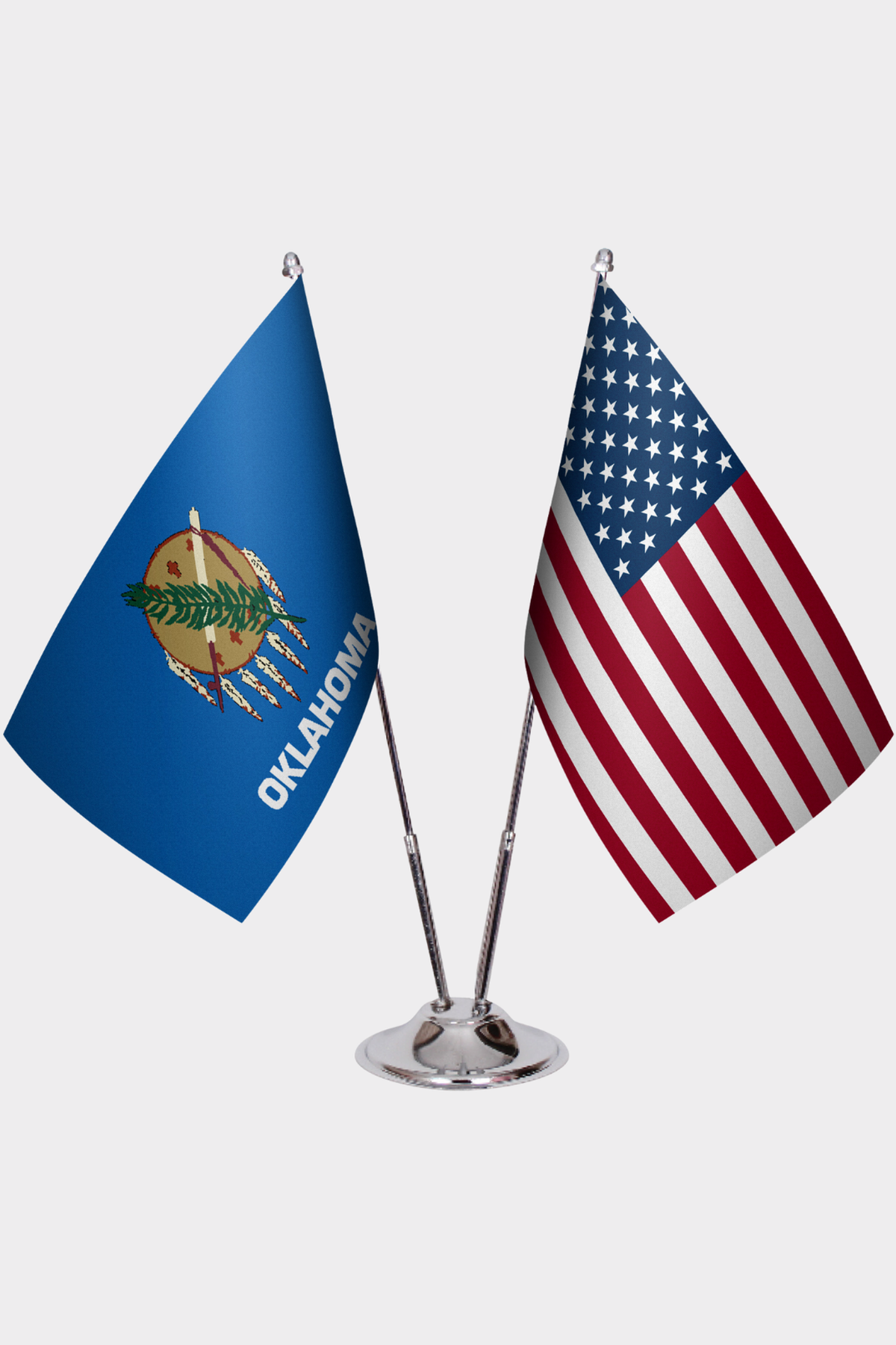 Oklahoma ve ABD İkili Masa Bayrağı Seti