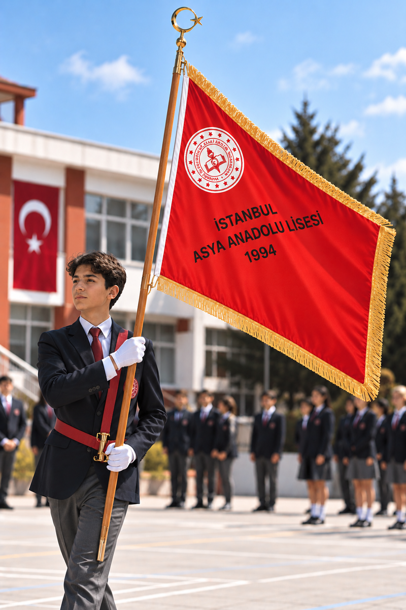 Saçaklı Okul Tören Flaması