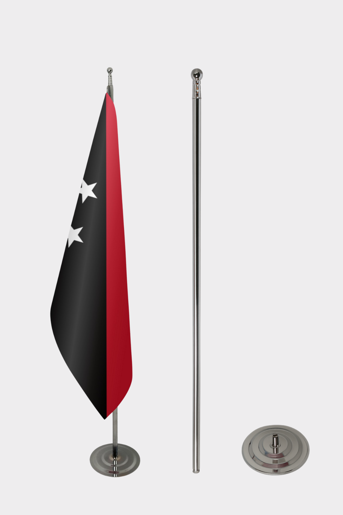 Papua Yeni Gine Makam Bayrağı Seti yakın çekim