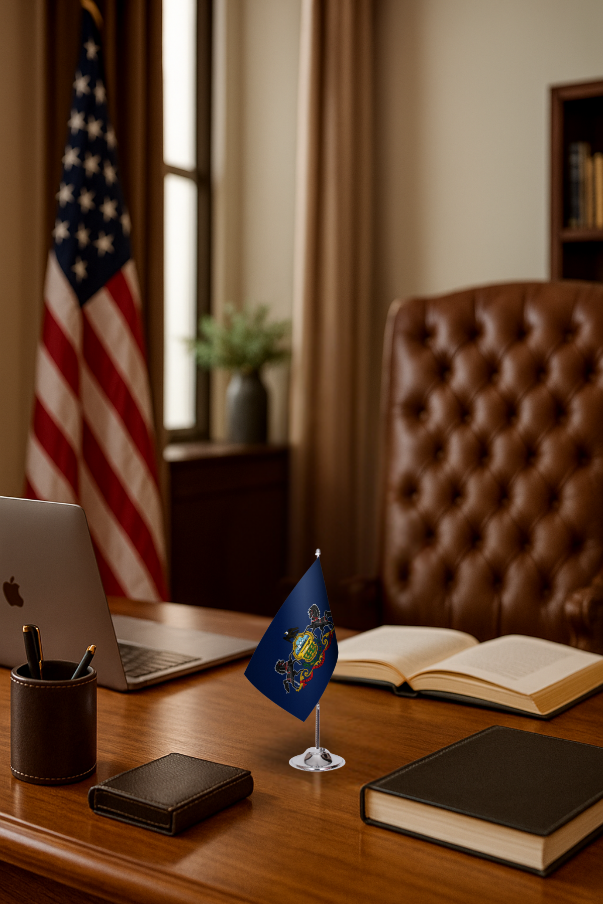 Pennsylvania Eyalet Masa Bayrağı detay görünümü