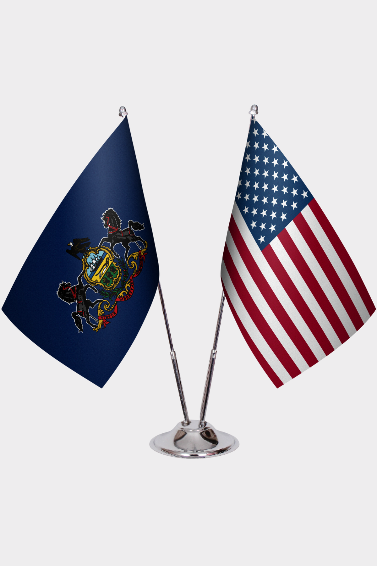 Pennsylvania ve ABD İkili Masa Bayrağı Seti